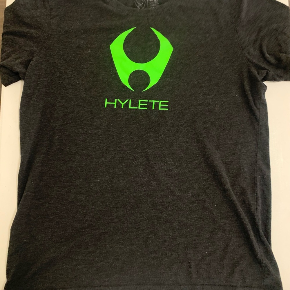 Hylete Charcoal Tee with Neon Green Emblem
